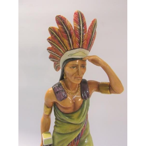 404 - A Royal Worcester replica of the 19c Cigar Store Indian at Rothmans London offices, model no. 142.  ... 