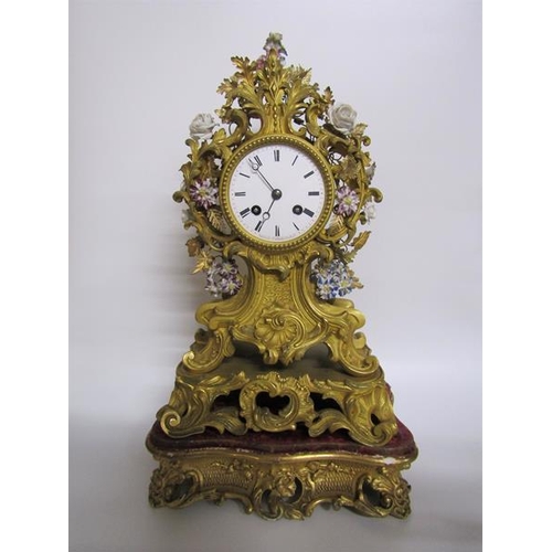 6 - Mid 19c French mantel clock the dial and movement signed Rouilly & Hooker Paris and contained in an ... 