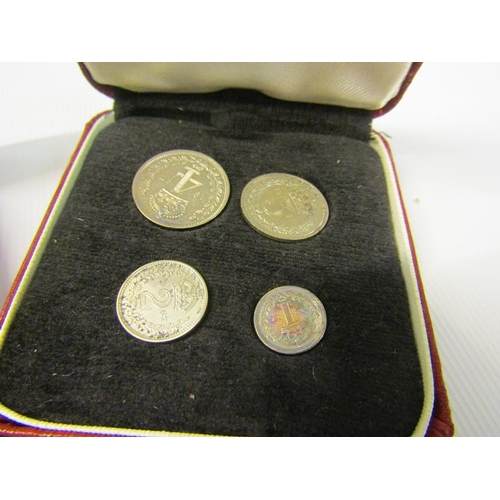 144 - Two sets of 1967 Maundy money in red tooled leather boxes.