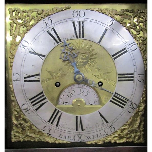 22 - An early 18c 8 day longcase clock the 28cm square brass dial signed Thos. Stripling, Barwell and hav... 