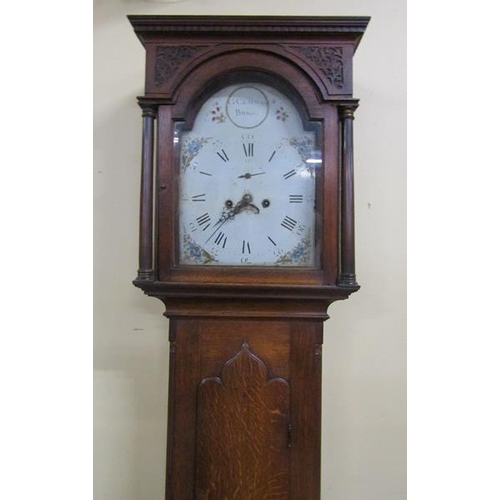 25 - Late 18c Eight day longcase clock, the 30Ccms arched painted dial signed G Clapham, Brigg and having... 