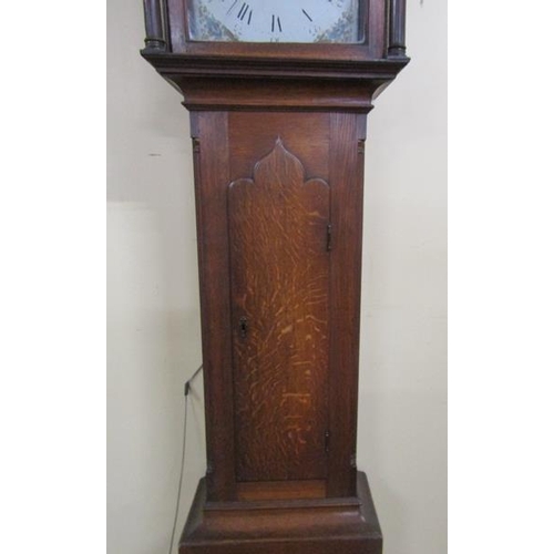 25 - Late 18c Eight day longcase clock, the 30Ccms arched painted dial signed G Clapham, Brigg and having... 