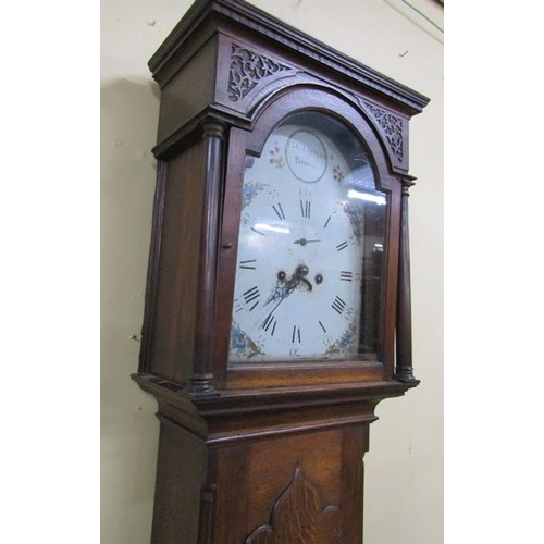 25 - Late 18c Eight day longcase clock, the 30Ccms arched painted dial signed G Clapham, Brigg and having... 