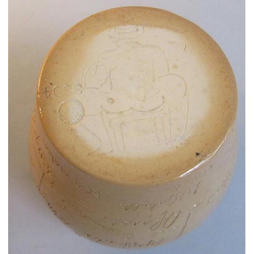 399 - A Doulton Lambeth presentation vase inscribed with many colleagues signatures and some doodles, the ... 