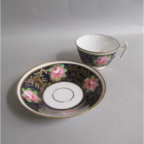 377 - An early 19c Newhall tea cup and saucer, pattern no. 430. cup 5.5cms h.