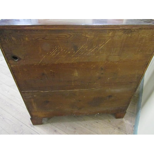 568 - Late Georgian figured walnut veneered chest of two short and three long drawers, all with brass fitt... 