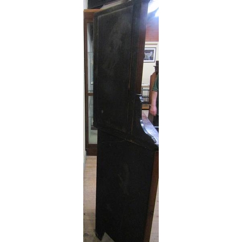 578 - A late Victorian rosewood full height corner cupboard with mirror back and upper astragal glazed cup... 