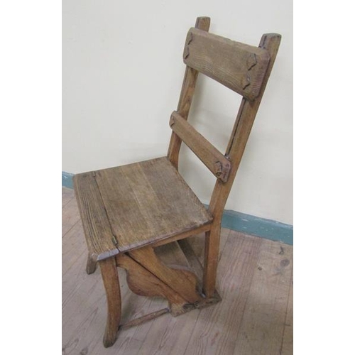 610 - A 19c library folding steps chair