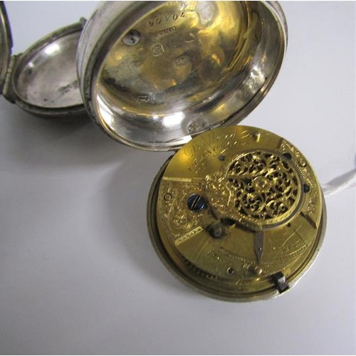 132 - A mid 19c English pair case verge pocket watch, the movement signed Ballard Cranbrook and the white ... 