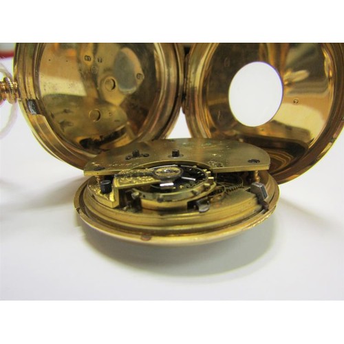 143 - An English gentleman's half hunter pocket watch with three quarter plate lever movement with compens... 