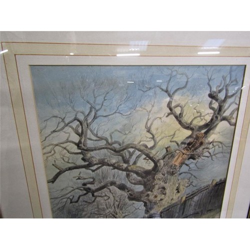 444 - Thomas Smythe 1825/1906 an oak tree with sheep in the foreground, watercolour, signed.  Framed and g... 