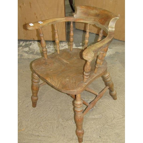 1208 - CANE BACK CHAIR; VICTORIAN CAPTAINS CHAIR