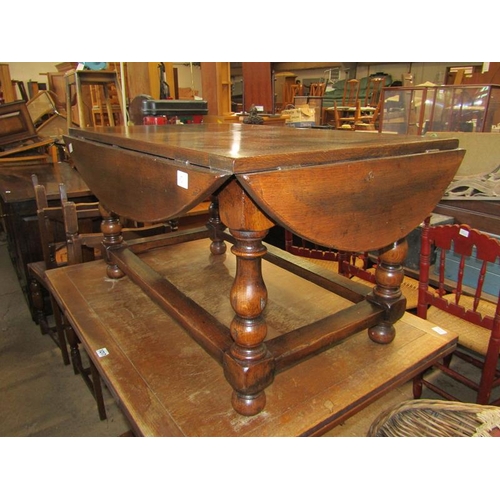 1218 - REPRO SOLID OAK DROPLEAF TABLE