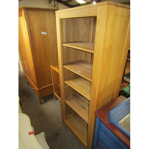 1224 - SOLID OAK BOOKCASE - 70cms x 178 cms