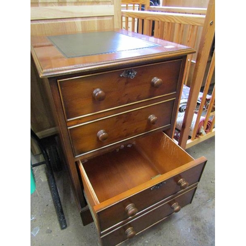 1233 - REPRO LEATHER TOP FILING CABINET