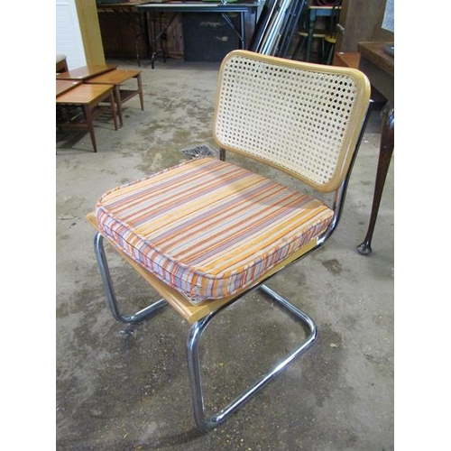 1236 - SIX CHROME CANE BACK AND SEATED CHAIRS