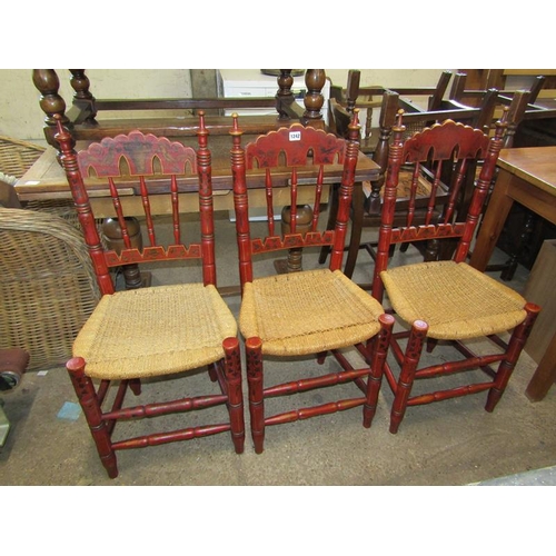 1242 - THREE EARLY 20C PAINTED PINE CHAIRS