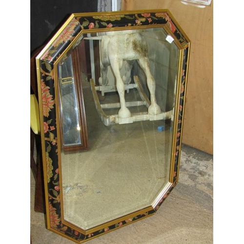 1268 - GILT FRAMED MIRROR AND A CHINOISERIE FRAMED MIRROR