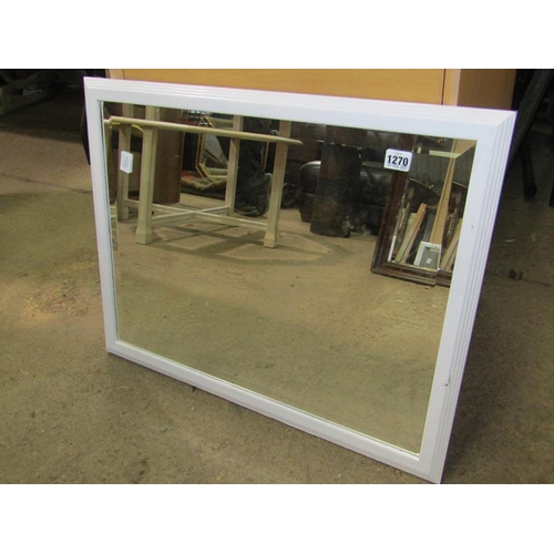 1270 - WHITE FRAMED BEVELLED EDGE MIRROR