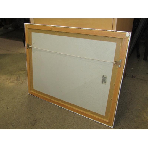 1270 - WHITE FRAMED BEVELLED EDGE MIRROR