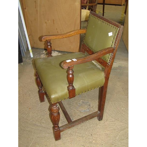 1278 - 1930s OAK ARMCHAIR