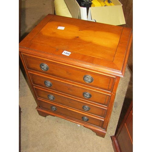 1305 - REPRO YEW WOOD FOUR DRAWRE CHEST