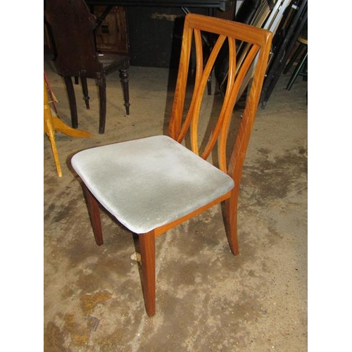 1320 - MODERN D END TABLE AND FOUR G PLAN TEAK DINING CHAIRS