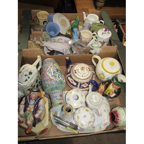 1345 - TWO BOXES OF MIXED CERAMICS