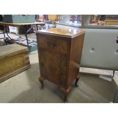 1363 - WALNUT VENEERED BEDSIDE CUPBOARD