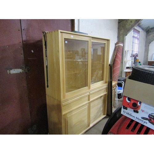 1372 - BLONDE ERCOL DISPLAY CABINET