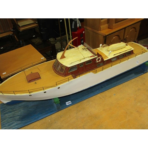 1302 - MODEL OF A BOAT WITH BOX ETC