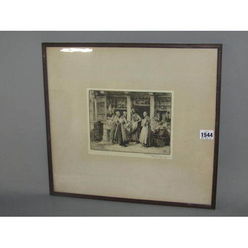 1544 - PERCY LANCASTER AND GEORGE ITCHEN 1929 - DUTCH SHOP FRONT SCENE WITH FOUR LADIES BLACK AND WHITE ENG... 