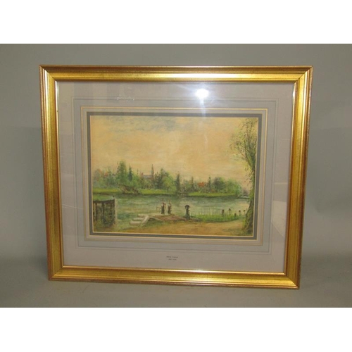 1574 - WILLIAM FREEMAN A PAIR RIVERSCAPES, WATERCOLOURS F/G EACH 27cms x 37cms