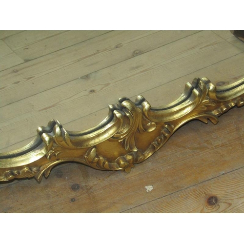 1577 - ROCOCO STYLE GILT WOODEN STUCCO WALL MIRROR 118 X 75cms