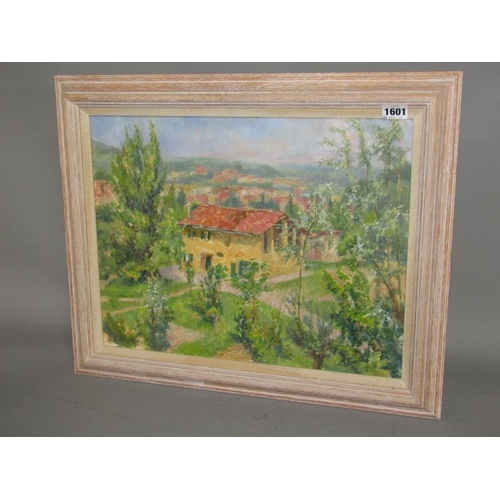 1601 - C H BAGNOTE - OIL ON CANVAS ITALIAN TUSCAN LANDSCAPE.  FRAMED  35 x 45 cms