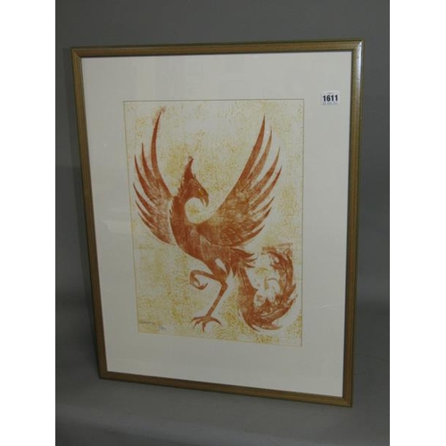 1611 - O ETIS LTD EDITION PRINT 9/50 GRIFFEN.  F/G 47 x 34 cms