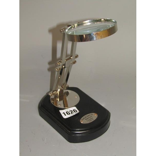 1626 - DESKTOP MAGNIFYING GLASS ON STAND 22cms H