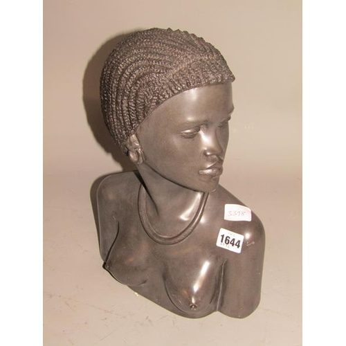 1644 - AFRICAN COMPOSITE BUST 36cms H