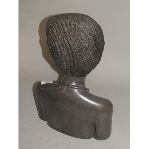 1644 - AFRICAN COMPOSITE BUST 36cms H