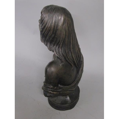 1645 - BRONZE COMPOSITE BUST OF A FEMALE - 45cms H