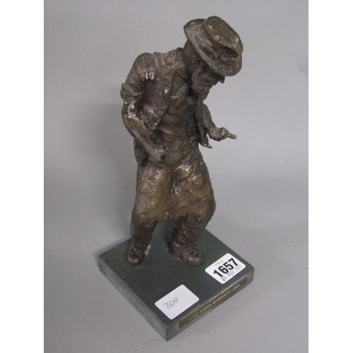 1657 - BRONZED RESIN SCULPTURE AFTER CASSON - BLACKSMITH 25cms H