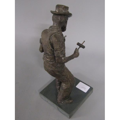 1657 - BRONZED RESIN SCULPTURE AFTER CASSON - BLACKSMITH 25cms H