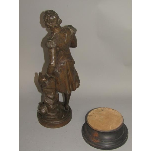 1680 - 19c CAST BRONZED SCULPTURE NELSON AFTER KINSBURGER - 40cms H