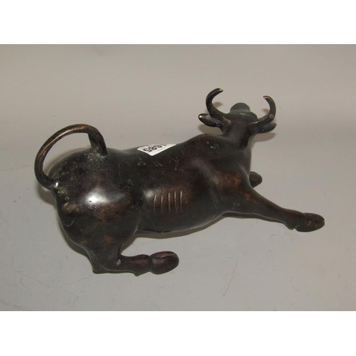 1685 - CAST BRONZE METAL BULL - 28cms L