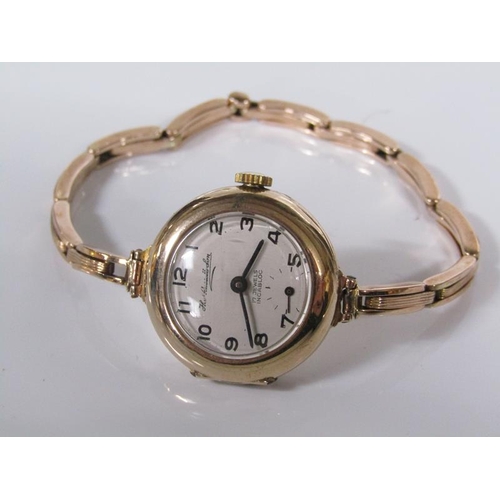 1756 - THOMAS RUSSELL AND SON LADIES 9ct GOLD WRISTWATCH, TOTAL WEIGHT 16g