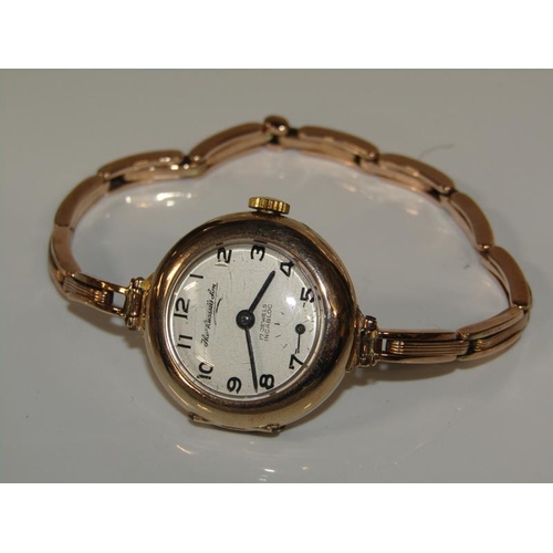 1756 - THOMAS RUSSELL AND SON LADIES 9ct GOLD WRISTWATCH, TOTAL WEIGHT 16g