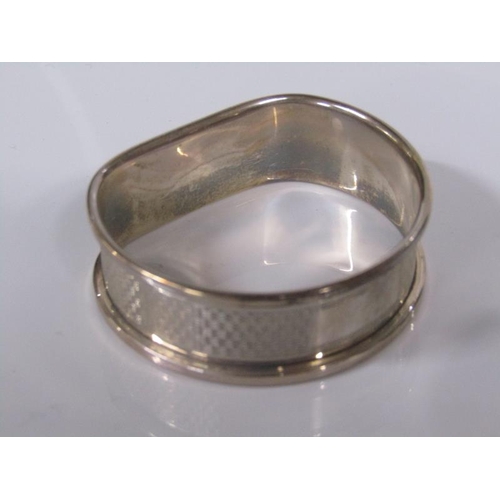 1757 - TWO PAIRS OF SILVER NAPKIN RINGS