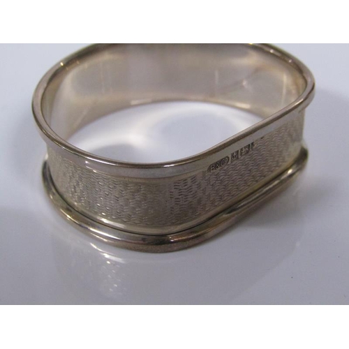 1757 - TWO PAIRS OF SILVER NAPKIN RINGS