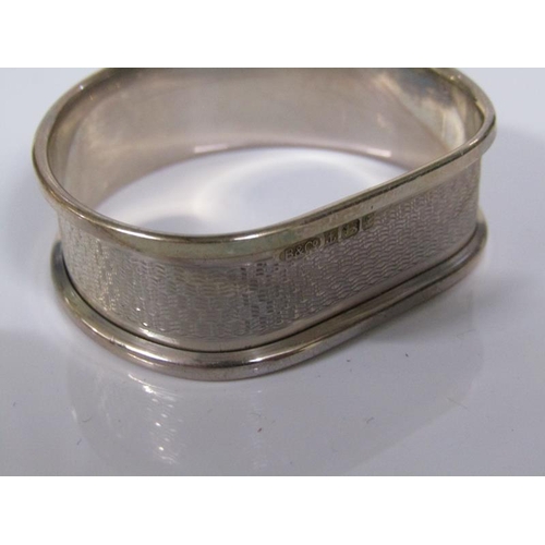 1757 - TWO PAIRS OF SILVER NAPKIN RINGS