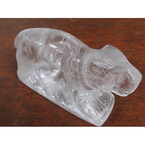 1759 - A ROCK CRYSTAL FIGURE OF A TIGER - 10cms L